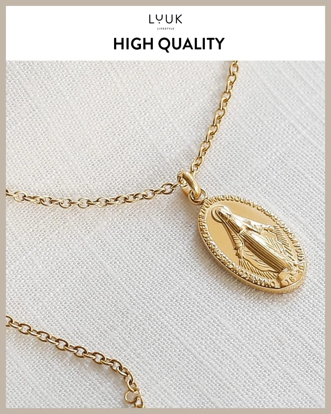 LUUK LIFESTYLE Stainless steel necklace with pendant and HAPPINESS card, 20 adjustable length, lucky charm, friendship chain, Valentine's Day gift, birthday, women's jewelry, silver, gold, rosegold