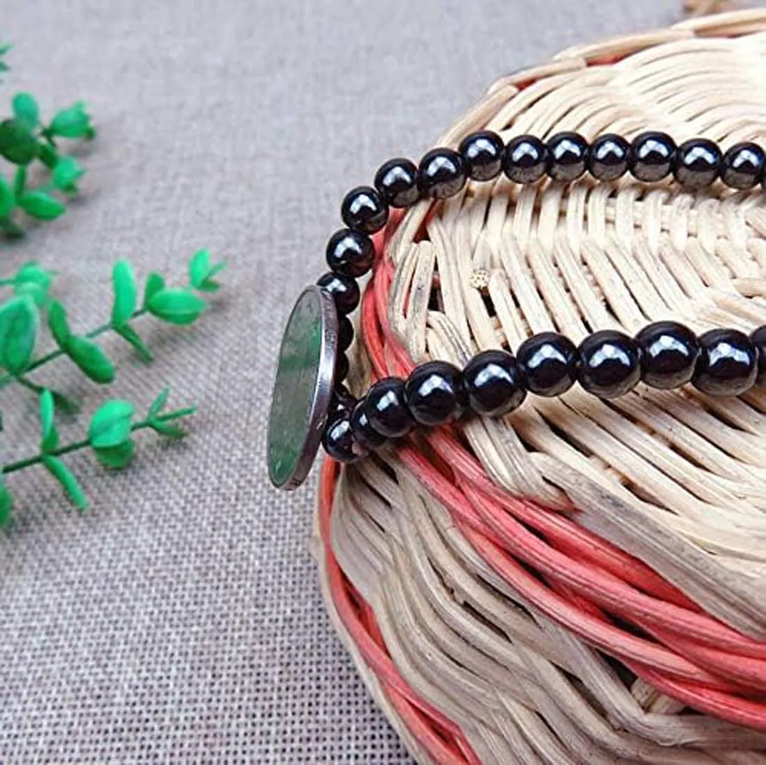 Magnet Bracelet Magnetic Hematite Bracelets Anklets for Woman for Man, Better Health Gift for Family with DIY Pendant