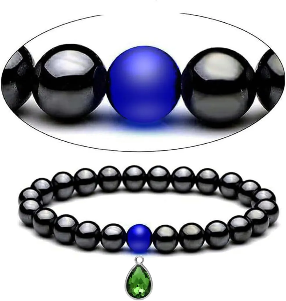 Magnet Bracelet Magnetic Hematite Bracelets Anklets for Woman for Man, Better Health Gift for Family with DIY Pendant