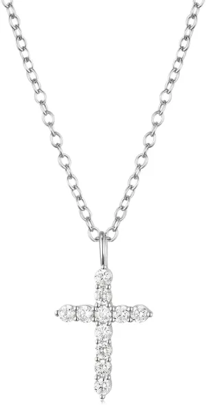 Mameloly 925 Sterling Silver Cross Necklaces for Women 14K Gold Plated Tiny CZ Cross Pendant Necklace | Dainty Chain Choker for Women