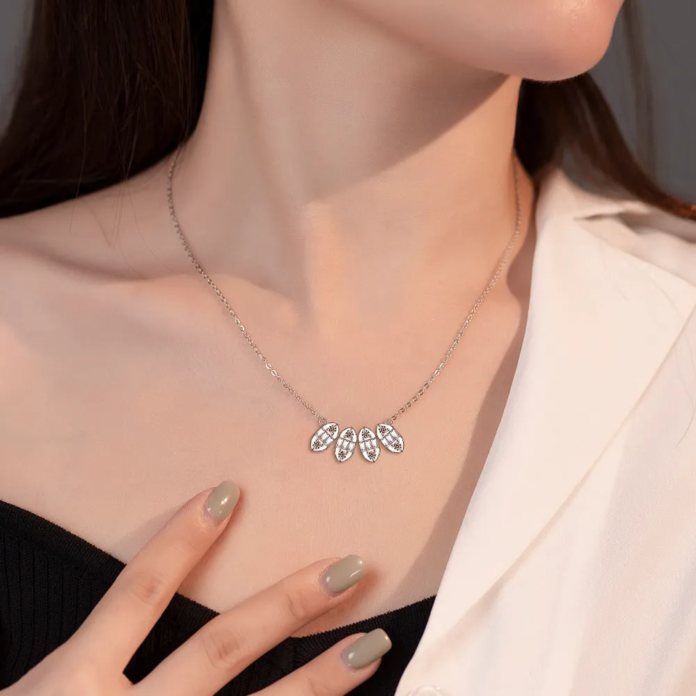 Marquise Shape with Zircon Silver Necklace for Women