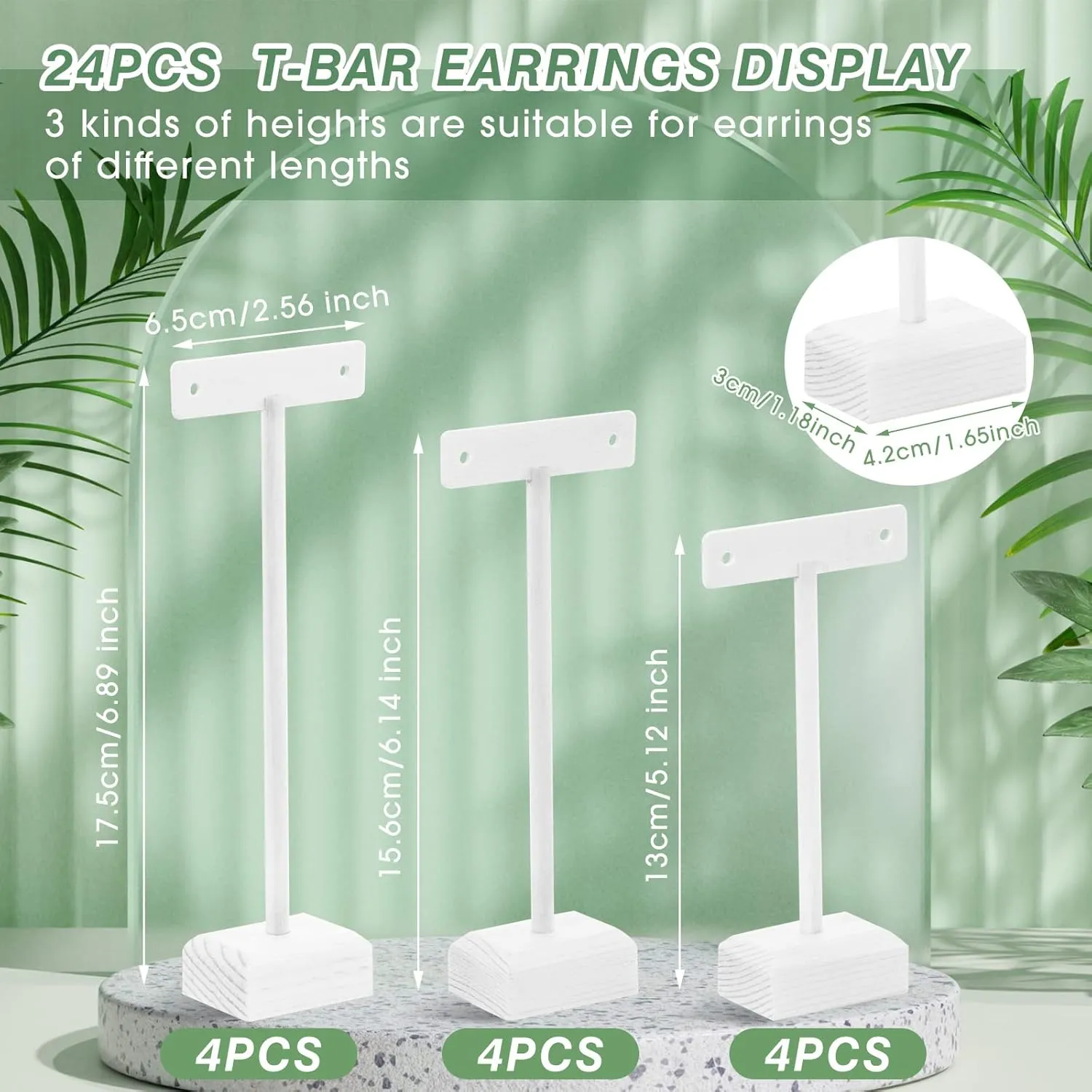 Marsui Earring Display Stands for Selling Set Wooden T Bar Jewelry Display Stand Holder for Necklaces Bracelet Showroom Trade