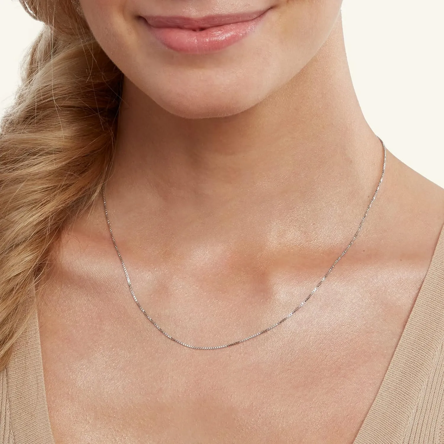 Matoa Solid 925 Sterling Silver Chain 1mm Italian Box Chain Necklace for Women, Thin & Strong Necklace Chain 16/18/20/22/24 Inch