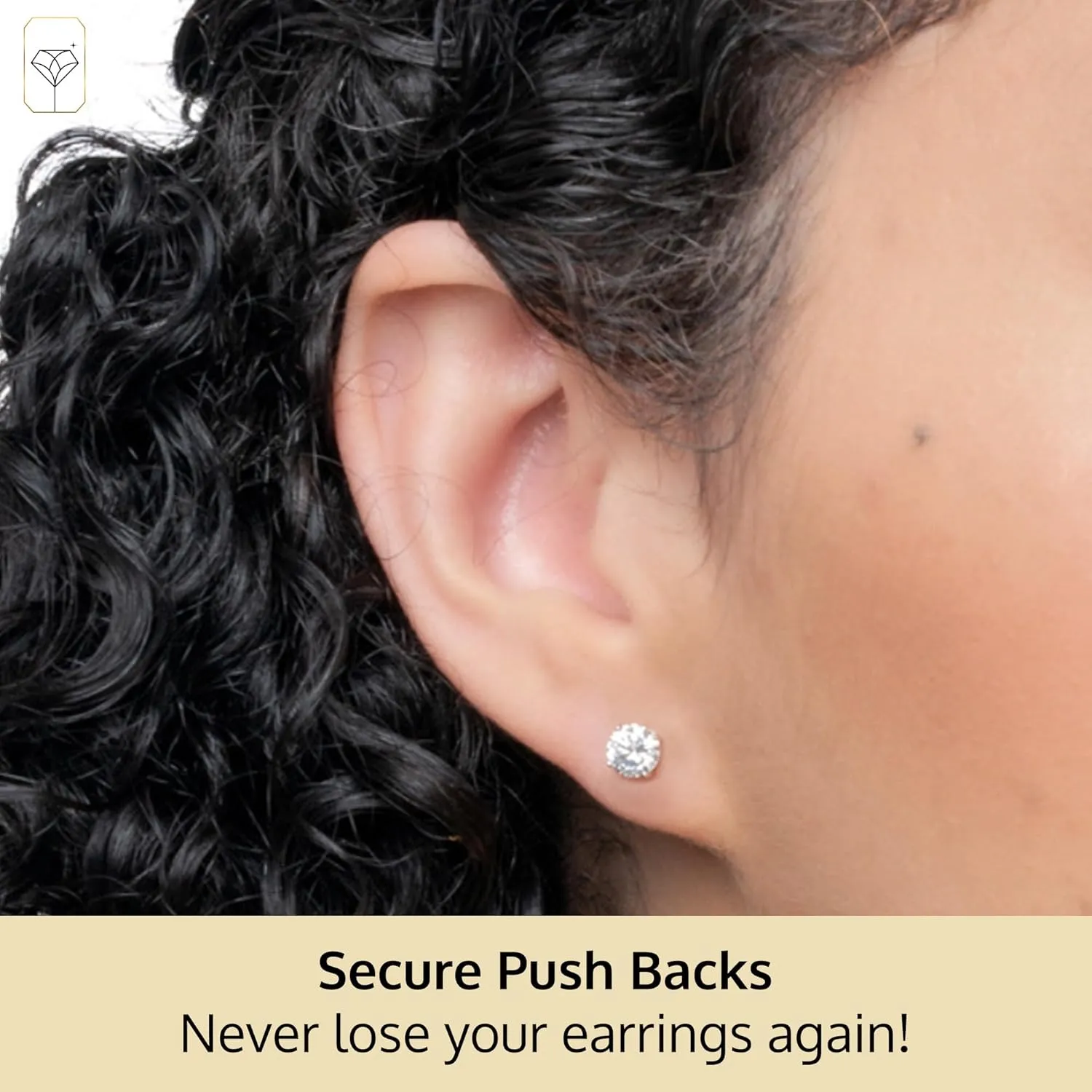 MAX   STONE Plated Sterling Silver Cubic Zirconia Stud Earrings (Round & Princess)