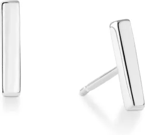 Miabella 925 Sterling Silver or 18K Gold Plated Minimalist Flat Bar Dainty Stud Earrings for Women/Made in Italy