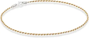 Miabella 925 Sterling Silver Solid 1.5mm Diamond-Cut Braided Rope Chain Anklet Ankle Bracelet for Women, Made in Italy