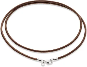 Miabella Genuine 2mm Black or Brown Italian Leather Cord Chain Necklace for Men Women with 925 Sterling Silver Clasp Made in Italy