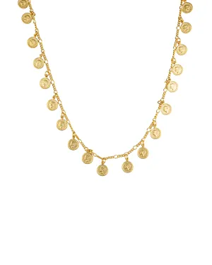 Mini Coin Layering Dangle Necklace (F13)(I498)(E254)