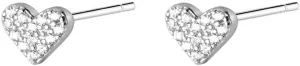 Minimalist Full CZ Heart Love Real 925 Sterling Silver Small Cartilage Stud Earrings for Women Sensitive Ear Cute Crystal Love Huggie Tiny Studs Dainty Simple Piercing Post Fashion Jewelry Gifts 6mm*5mm