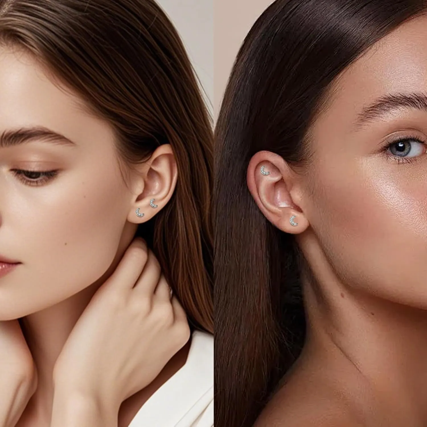 Minimalist Hypoallergenic Cartilage Earrings Set in Gold and Silver - 7 Styles, Copper Material, Surgical Steel, Screw Back, Second Hole Pierced Earrings for Sensitive Ears - Cute 5mm Ball Studs Jewelry Gift