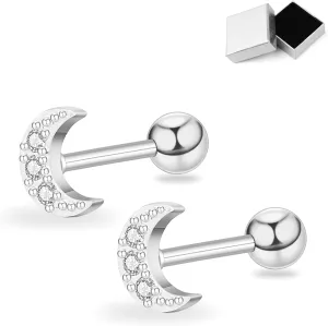 Minimalist Hypoallergenic Cartilage Earrings Set in Gold and Silver - 7 Styles, Copper Material, Surgical Steel, Screw Back, Second Hole Pierced Earrings for Sensitive Ears - Cute 5mm Ball Studs Jewelry Gift