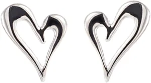 Minimalist Love Heart Stud Earrings for Women 925 Sterling Silver Cute Simple Polished Hearted Studs Earrings Cartilage Tragus Body Piercing Jewelry for Mother