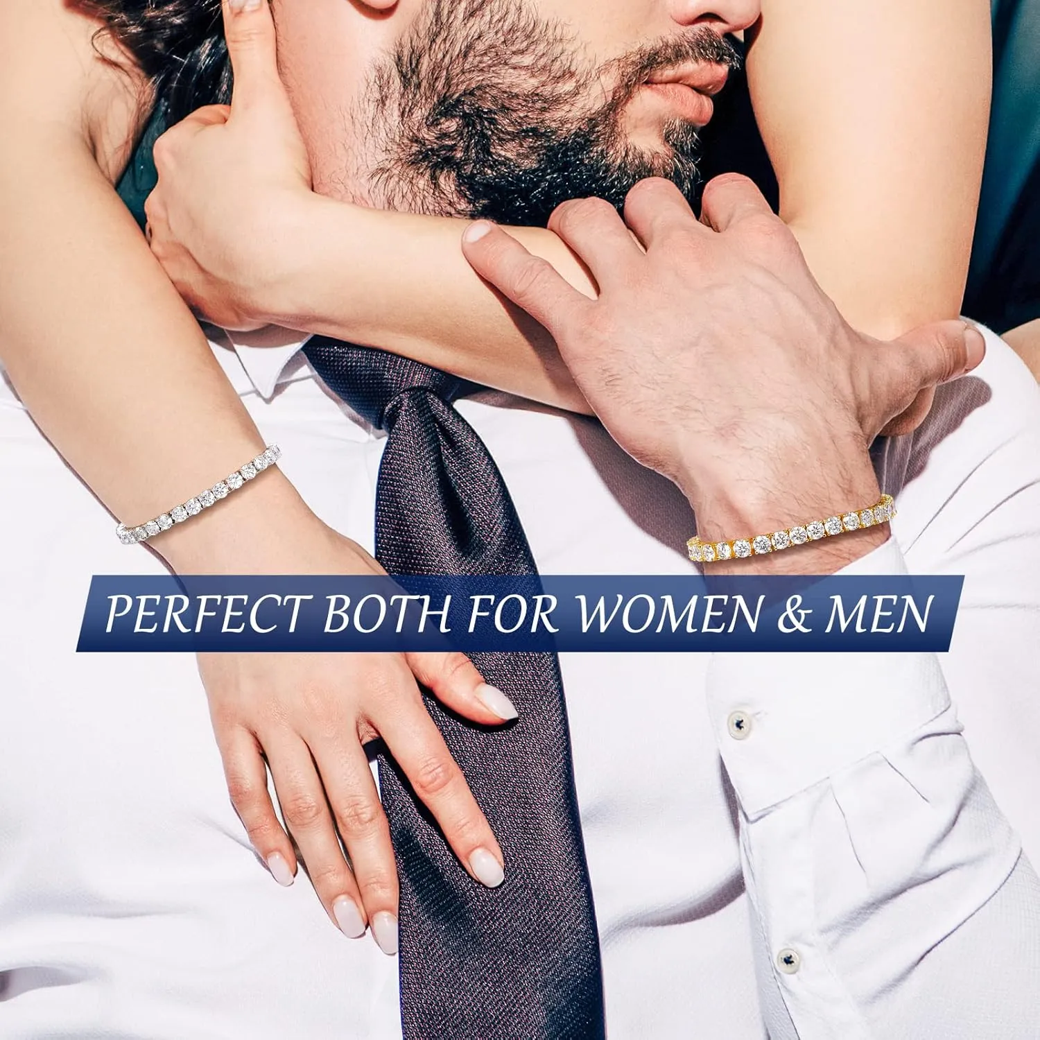 Moissanite Bracelet for Women 2/3/4/5MM Moissanite Tennis Bracelet Men 18K Gold Plated S925 Sterling Silver Bracelets 2.11-21.0CT D Color VVS1 Round Simulated Diamond Bracelets 6-8.5Inch Tennis Chain