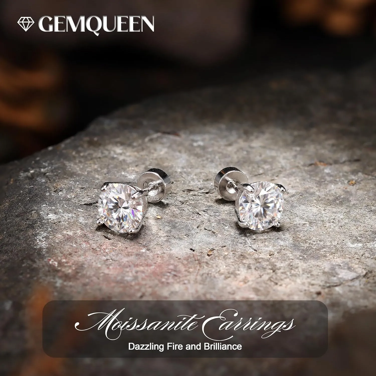 Moissanite Earrings Studs : D Color VVS1 Hypoallergenic 14K Gold Plated Flat Back 925 Sterling Silver Earring for Women Men Cartilage Helix Conch Piercing Jewelry Brilliant Round Cut 2-3CT