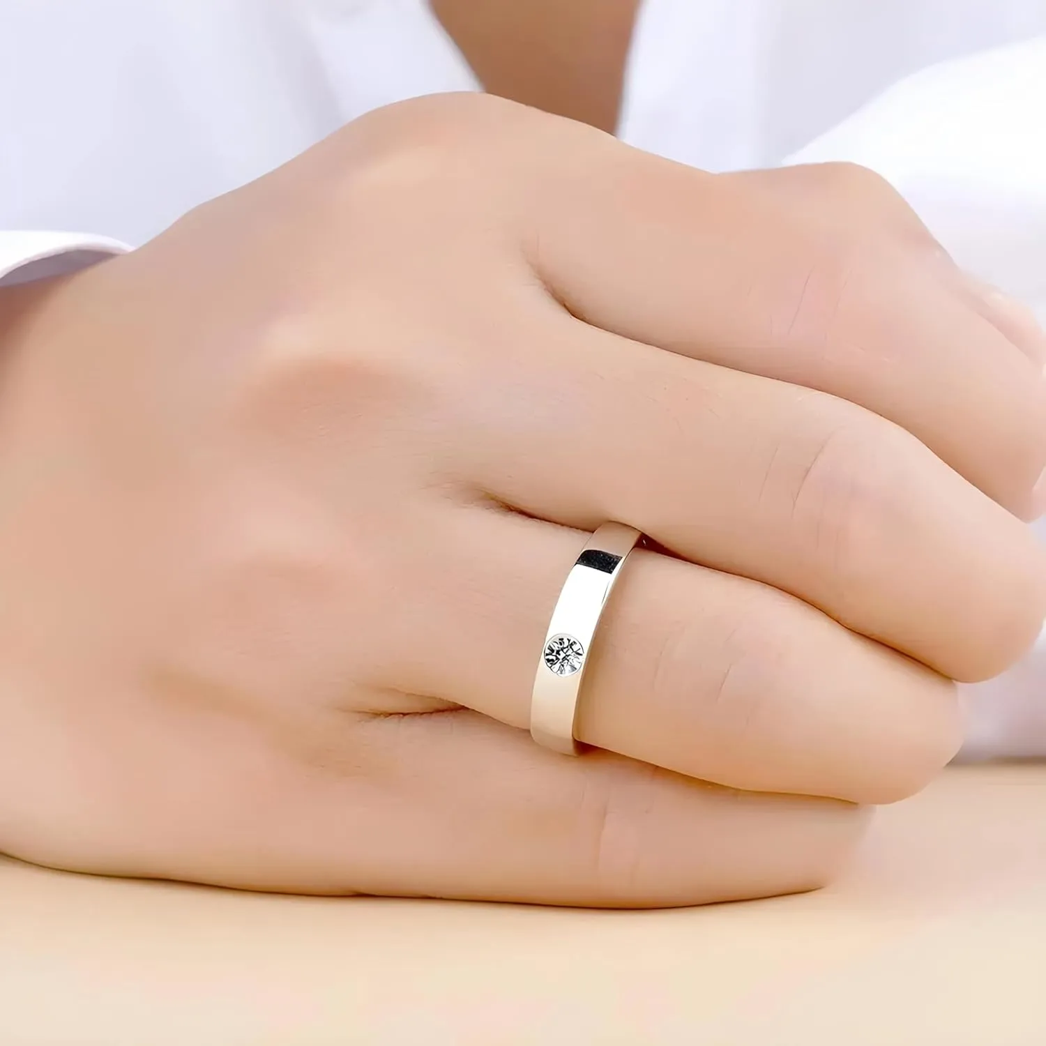 Moissanite rings for Women 925 Sterling Silver Men's Ring 0.2ct Moissanite Ring Couple Wedding Simple Promise 18k White Gold-N12