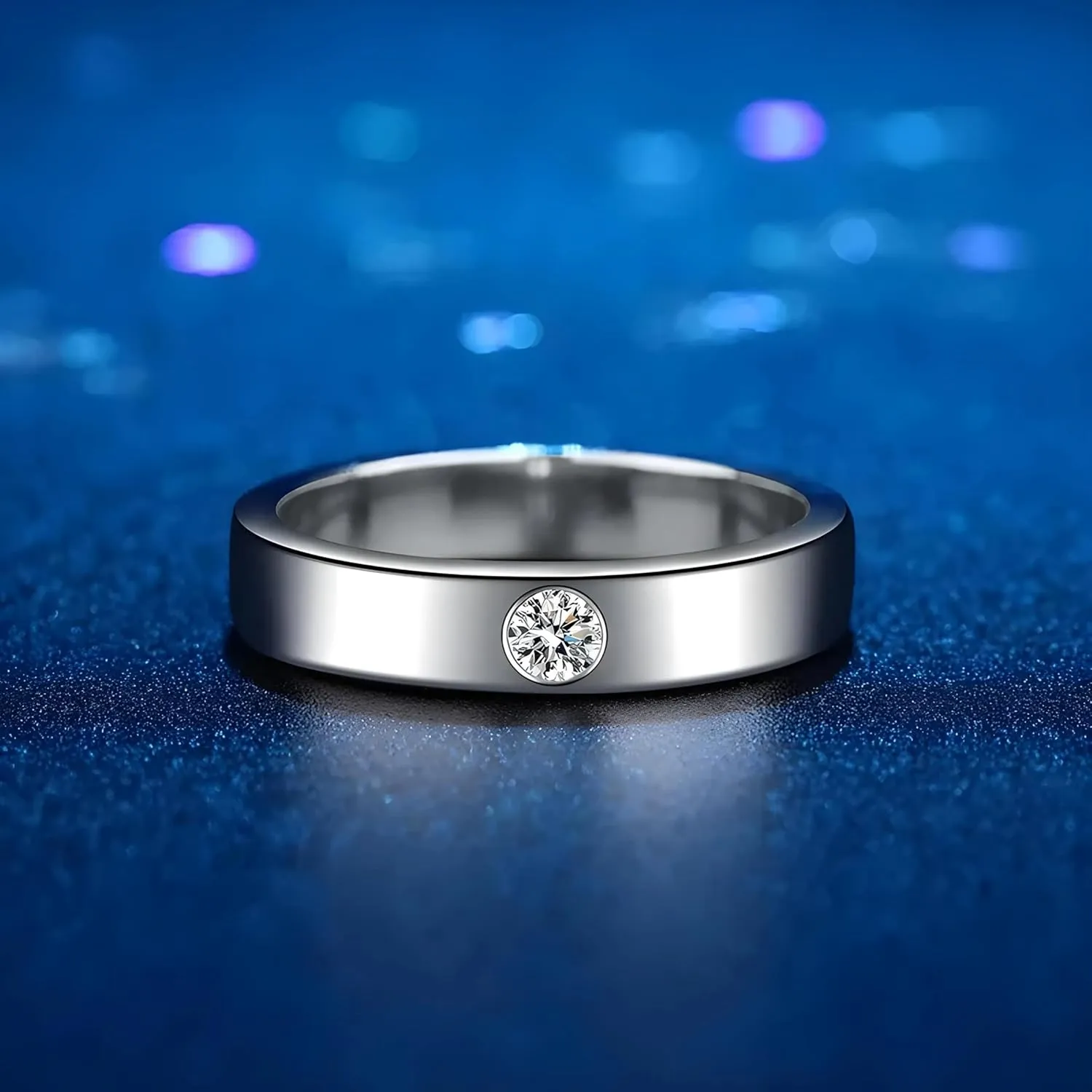 Moissanite rings for Women 925 Sterling Silver Men's Ring 0.2ct Moissanite Ring Couple Wedding Simple Promise 18k White Gold-N12