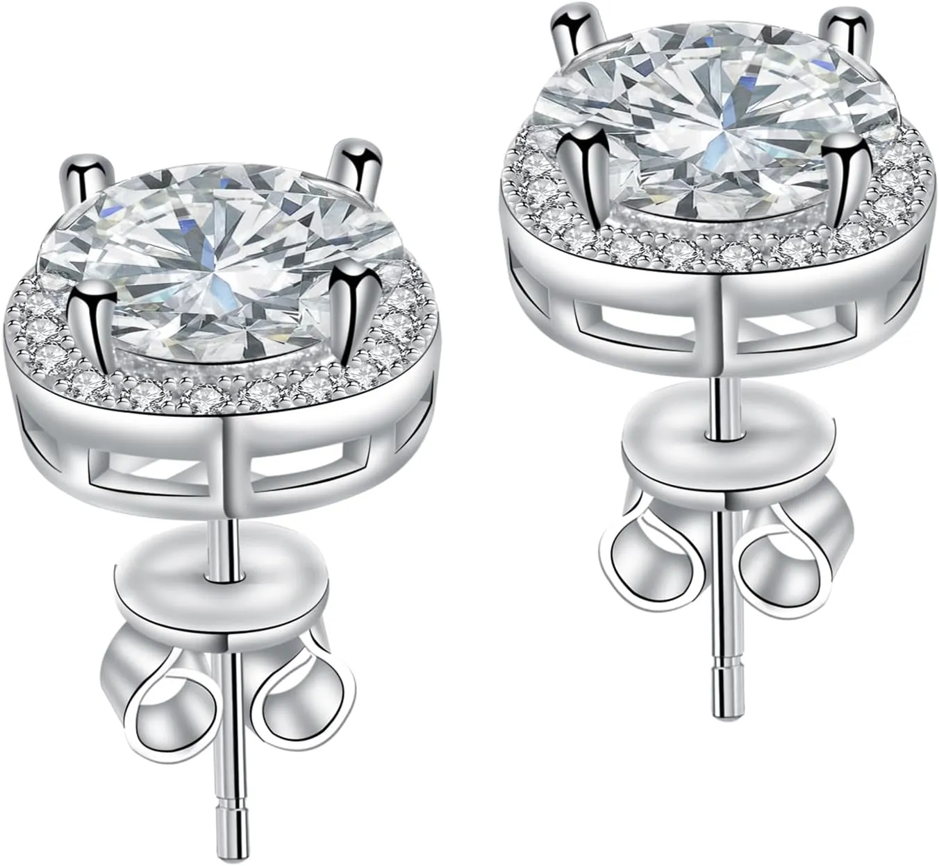 Moissanite Stud Earrings for Womens 3-4 Carat S925 Sterling Silver Earrings for Women D Color VVS1 Clarity Moissanite Earrings