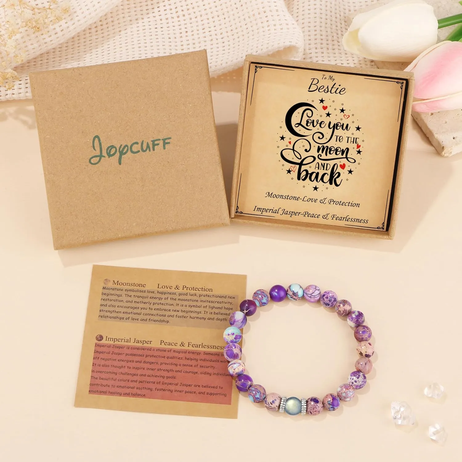        Moonstone Bracelets Colorful Imperial Jasper    Christmas Mother's Day Gifts for Mom Daughter Granddaughter Sister Niece Grandma