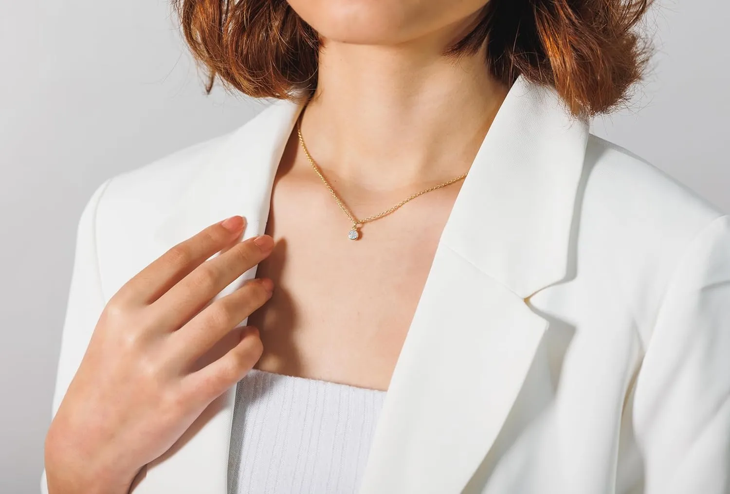Moonstone Necklace for Women, Premium Gold Minimalist Round Necklaces - Tarnish Free 18K Gold Plated Certified S925 Classic Statement Necklace Gold Jewelry for Women - Mothers Day Gifts for Mom Wife