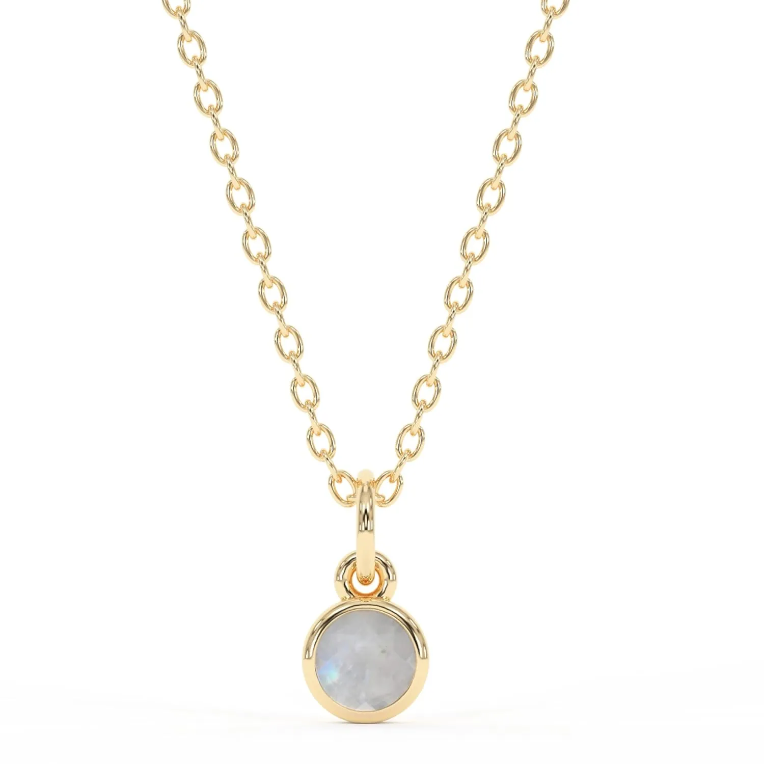 Moonstone Necklace for Women, Premium Gold Minimalist Round Necklaces - Tarnish Free 18K Gold Plated Certified S925 Classic Statement Necklace Gold Jewelry for Women - Mothers Day Gifts for Mom Wife