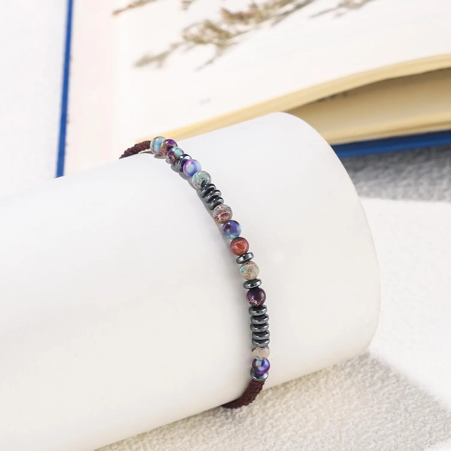Morse Code Bracelets for Women Men Mothers Day Fathers Day Birthday Christmas Anniversary Memorial Graduation I Love You Tiger Eyes Imperial Stone Beads Bracelet Jewelry Gifts