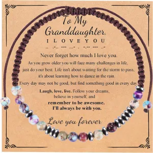 Morse Code Bracelets for Women Men Mothers Day Fathers Day Birthday Christmas Anniversary Memorial Graduation I Love You Tiger Eyes Imperial Stone Beads Bracelet Jewelry Gifts