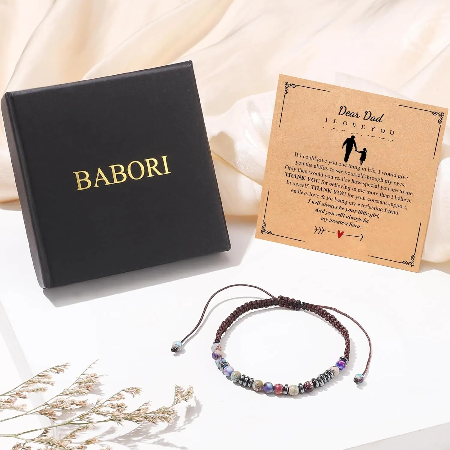 Morse Code Bracelets for Women Men Mothers Day Fathers Day Birthday Christmas Anniversary Memorial Graduation I Love You Tiger Eyes Imperial Stone Beads Bracelet Jewelry Gifts
