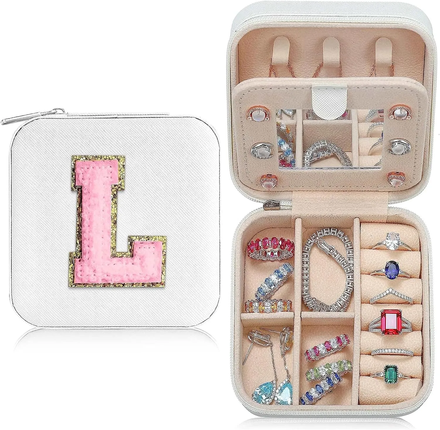 Mother's Day Gift Travel Jewelry Case Small Jewelry Box Personalized Bridesmaid Proposa Travel Jewelry Box Jewelry Holder Organizer