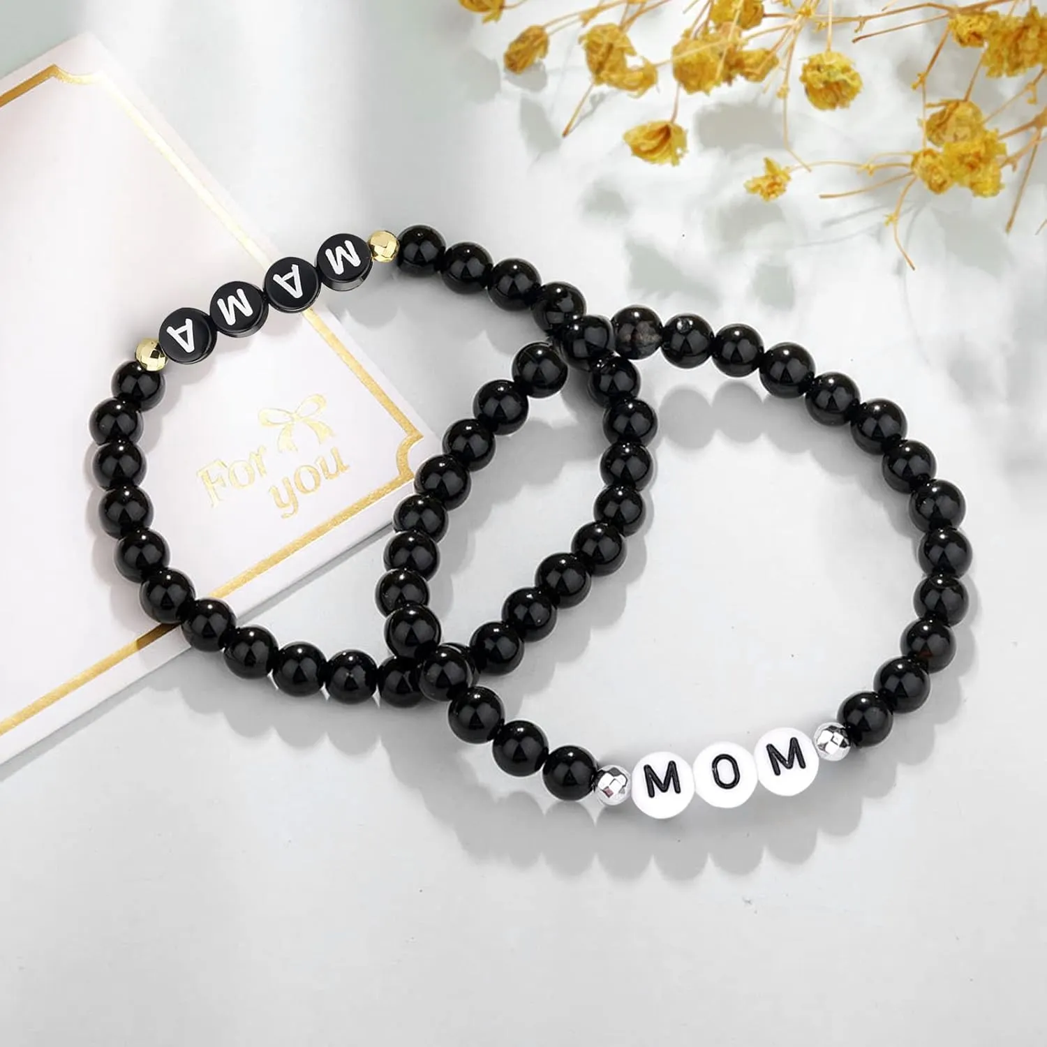Mothers Day's Gifts Mother Daughter Bracelets Gifts Mothers Day's Gifts for Mom from Daughter Mommy and Me Matching Heart Colorful Bracelets Set Jewelry