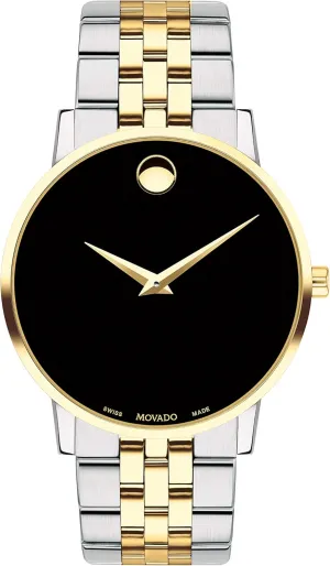 Movado Museum Classic Men's Luxury Quartz Watch - Swiss Movement, Stainless Steel Bracelet, Water-Resistant to 3ATM - Classic Timepiece - Gift for Him - 40mm