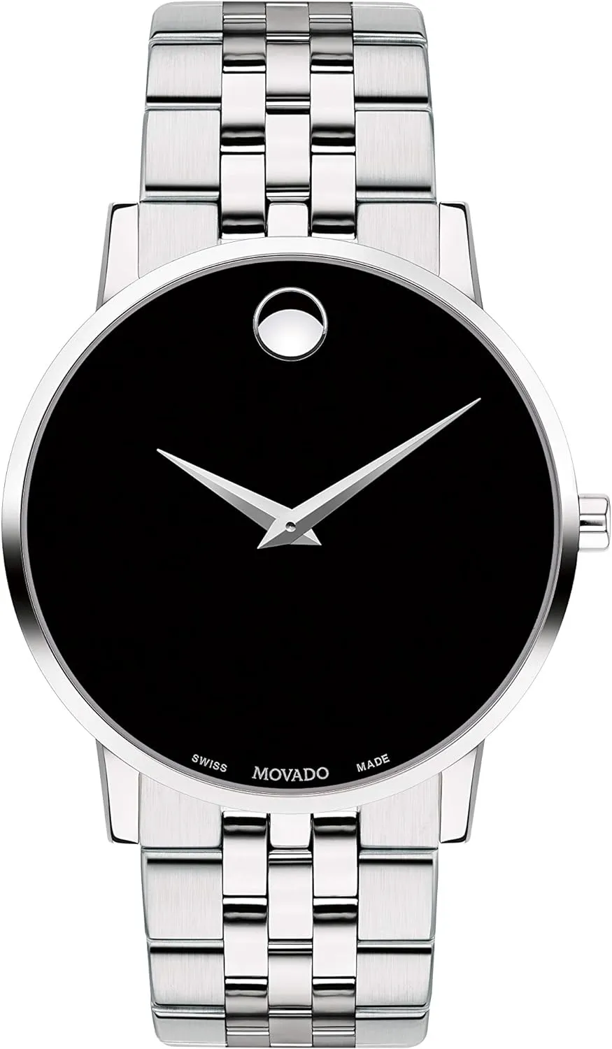 Movado Museum Classic Men's Swiss Quartz Watch - Stainless Steel, Link Bracelet - Water Resistance 3ATM/30 Meters - Classic Luxury Timepiece - Gift for Him - 40mm