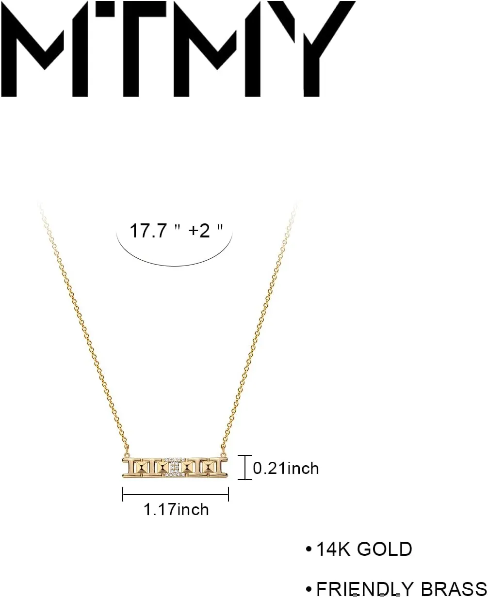 MTMY Gold Pendant Necklace for Women 14K Gold Plated Dainty Gold Necklace Simple Delicate Jewelry