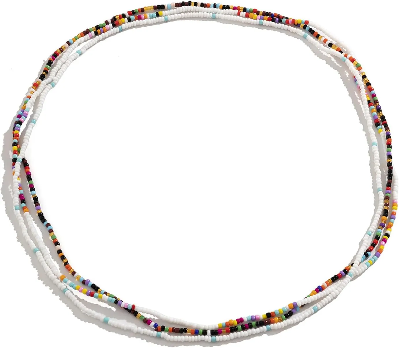 Multi-Layered Coloful Beads Waist Chain Sets Summer Beach Elastic Beaded Belly Body Chain Jewelry Bikini Sexy Bead Body Accessories Simple Beads Anklet Bracelets for Women