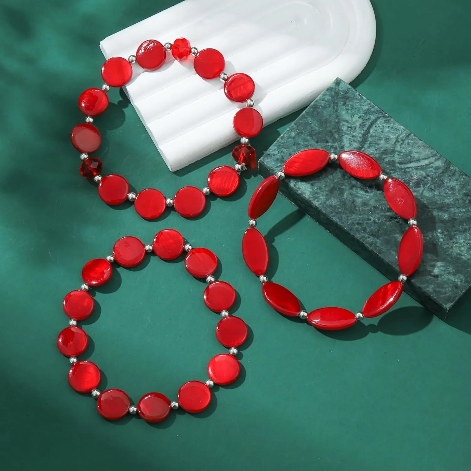 Multi Layered Stretch Bracelet for Women Shell Stackable Beaded Bracelet Boho Colorful Western Jewelry Elastic Bracelet for Trendy Gift