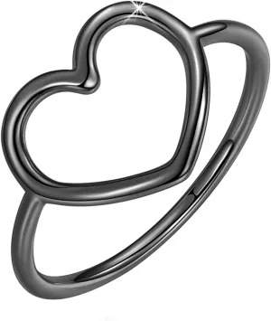 MUNDELL Sterling Silver 925 Simple Minimalist Heart Finger Rings for Women Wedding Engagement Statement Jewelry