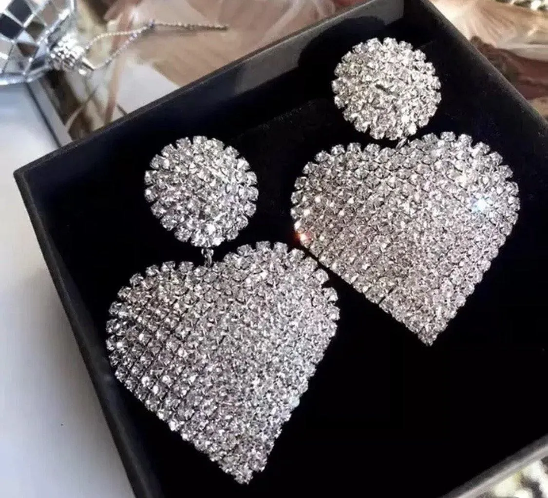 My Diamond Heart Crystal Earrings