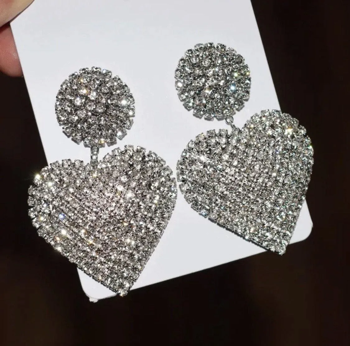 My Diamond Heart Crystal Earrings