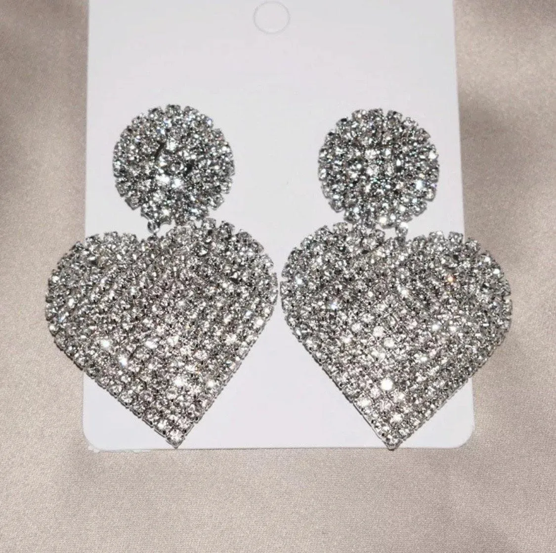 My Diamond Heart Crystal Earrings
