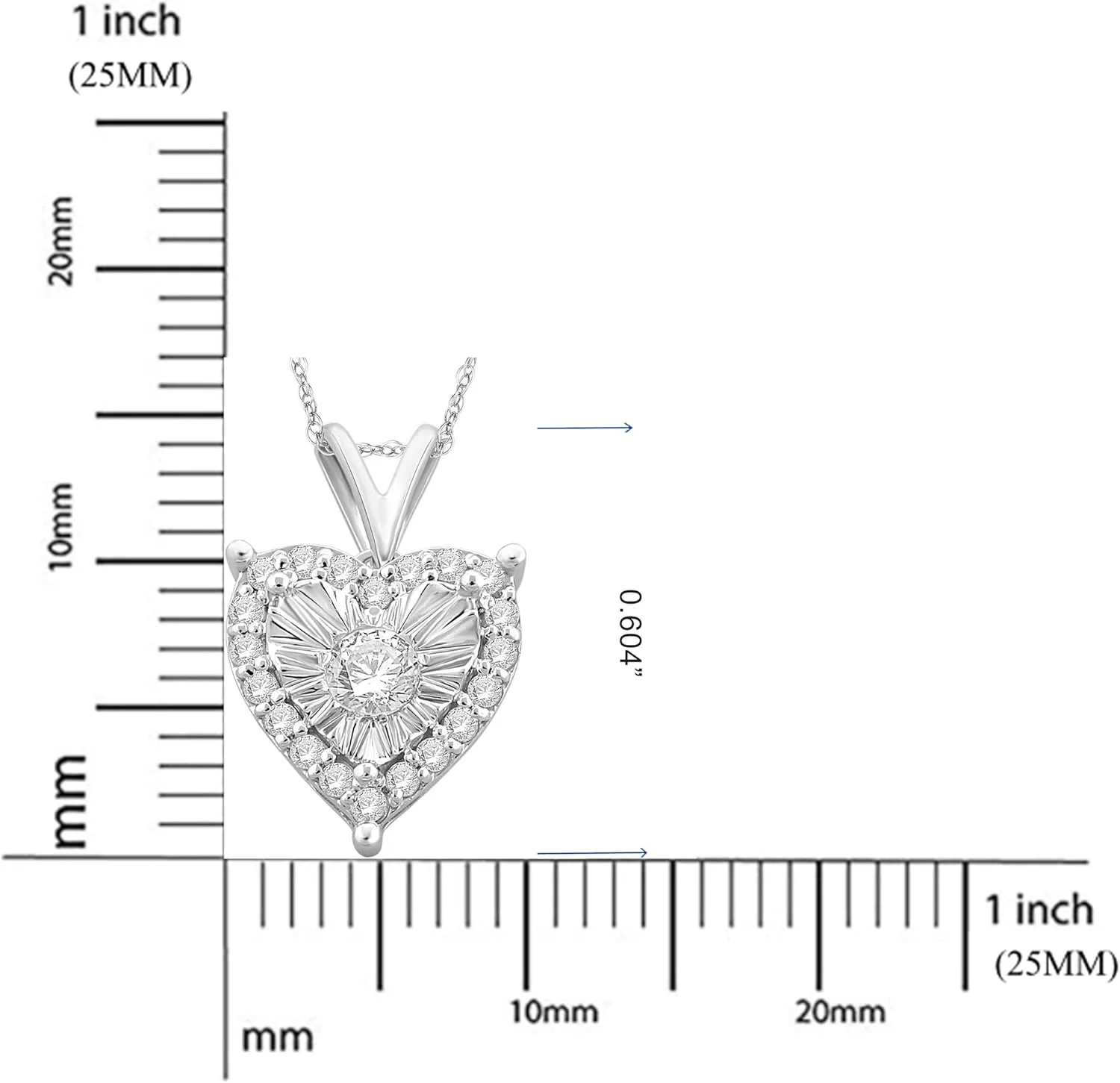 Natalia Drake 1/4 Cttw Heart Shaped Diamond Jewelry Earrings for Women or Womens Necklace in 925 Sterling Silver