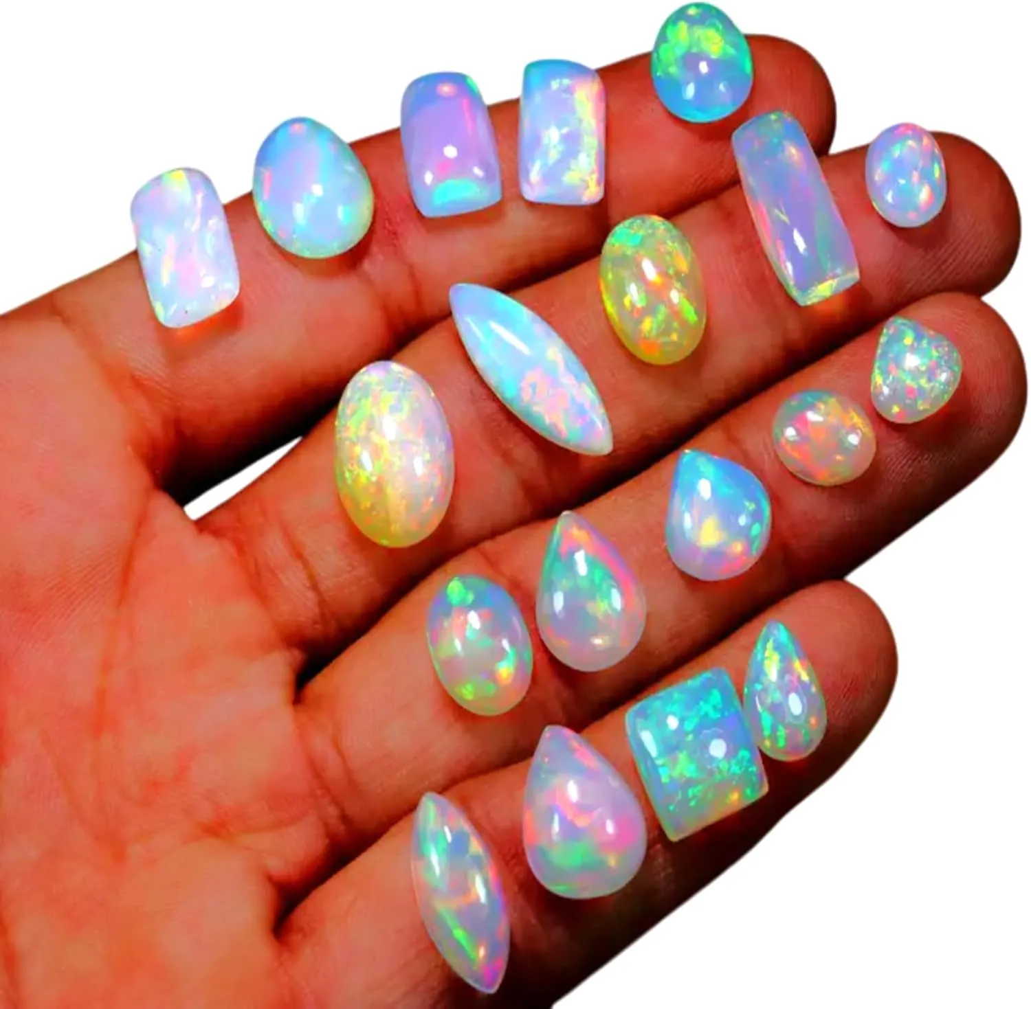 Natural AAAA  Ethiopian Opal Multi Shape Cabochons Multi Fire Welo Opal for DIY & Jewelry Making Supplies Healing Crystals Loose Gemstones