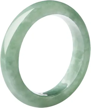 Natural Light Green Jade Ring(Size:3-13), A Grade Green Slim Jade Rings for Women 100% Real Stone Jade Band Ring Simple Gemstone Ring Jewelry Gift