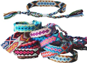 Nepal Woven Friendship Bracelets with a Sliding Knot Closure for Women, Kids, Girls, VSCO Girl and Men  Adjustable - Mix Color RandomPack of 12