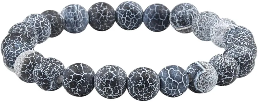 New 2025 Unisex Classic Natural Stone Weathered Bracelet Charm Beads Bracelets For Women Men Yoga Prayer Jewelry Findings Hombre Gift Fashion Trendy Accessories Creative For Women And Men