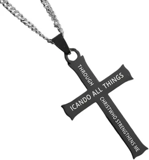 New 2025 Unisex Stainless Steel Classic Christian Bible Cross Pendant Jesus Amulet Necklace For Men Women Catholic Prayer Faith Decoration Jewelry Luxury With You Accessories Trendy For Women And Men