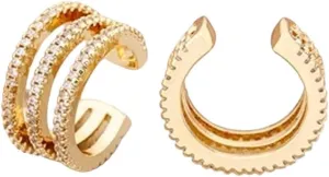 New 2026 Arrive Unisex For Classic Copper Cz Crystal Ear Cuff C Shaped Clips No Pierced Earrings Women Best Party Wedding Decoration Jewelry Luxury With You Accessories Trendy Gift For Women And Men