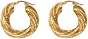 NewZenro Chunky Twist Knot Love 5mm Thick Fashion 14K Gold Plated Huggy Rope Small Hoop Earrings for Women Sensitive Ear Dainty Click Top Huggie Hoops Hypoallergenic Fashion Trendy Jewelry Gifts 23mm