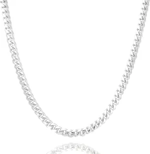 nometo Solid 925 Sterling Silver Cuban Chain Lobster Clasp 3.5mm 4mm 5mm Silver Chain for Men Silver Necklace Chain for Women 16/18/20/22/24/26/30 Inches