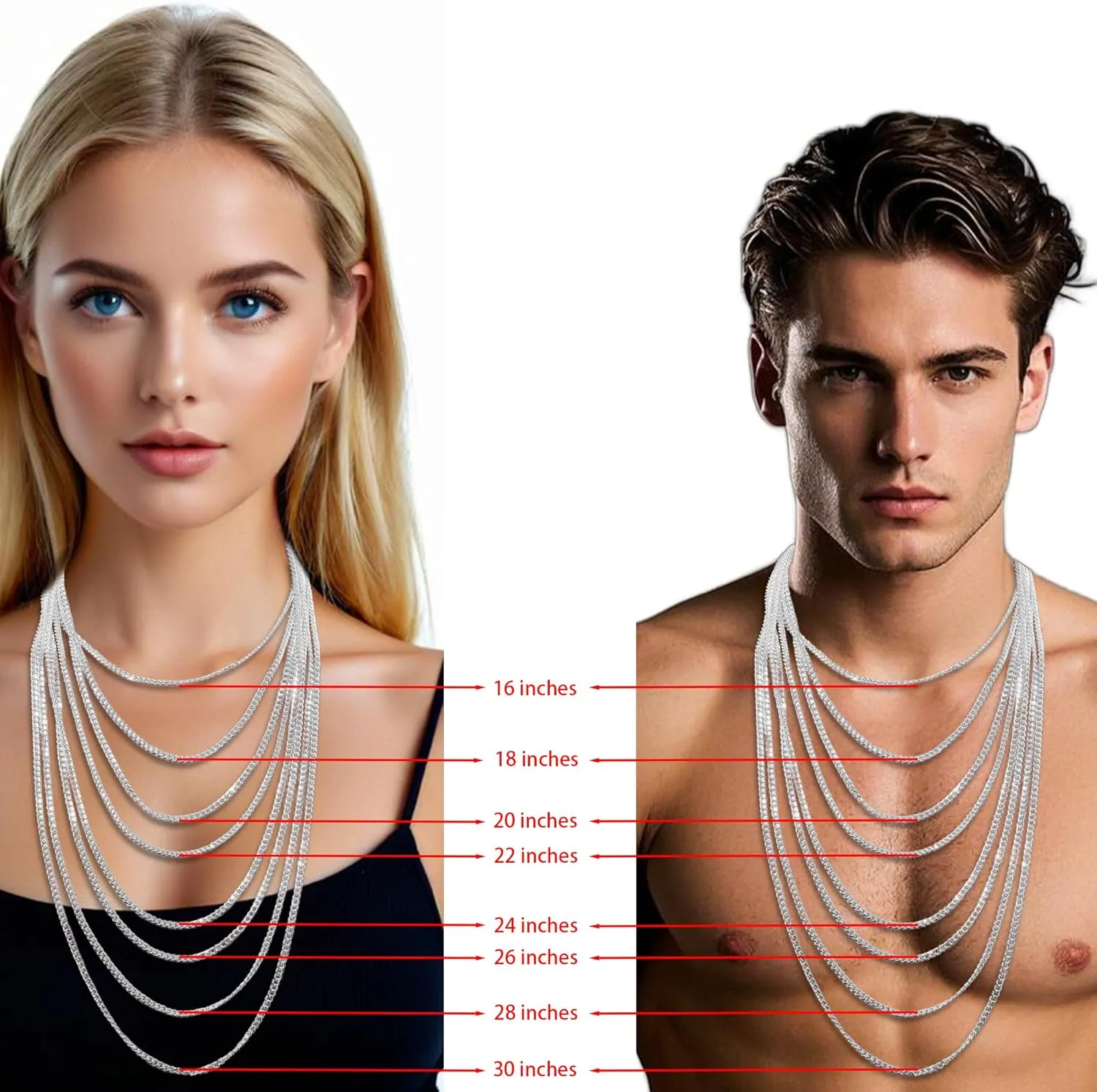 nometo Solid 925 Sterling Silver Cuban Chain Lobster Clasp 3.5mm 4mm 5mm Silver Chain for Men Silver Necklace Chain for Women 16/18/20/22/24/26/30 Inches