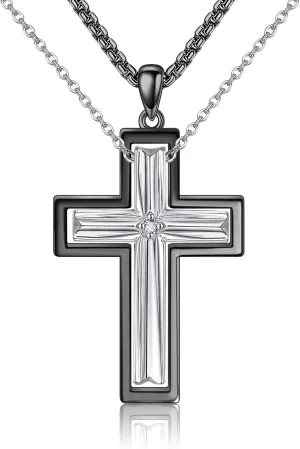 ONEFINITY Angel and Devil/Cross/Moon and Sun Couples Necklace Sterling Silver His and Hers Matching Necklace Heart Symbol of Love Pendant Couples Jewelry Gifts for Couple Her Him