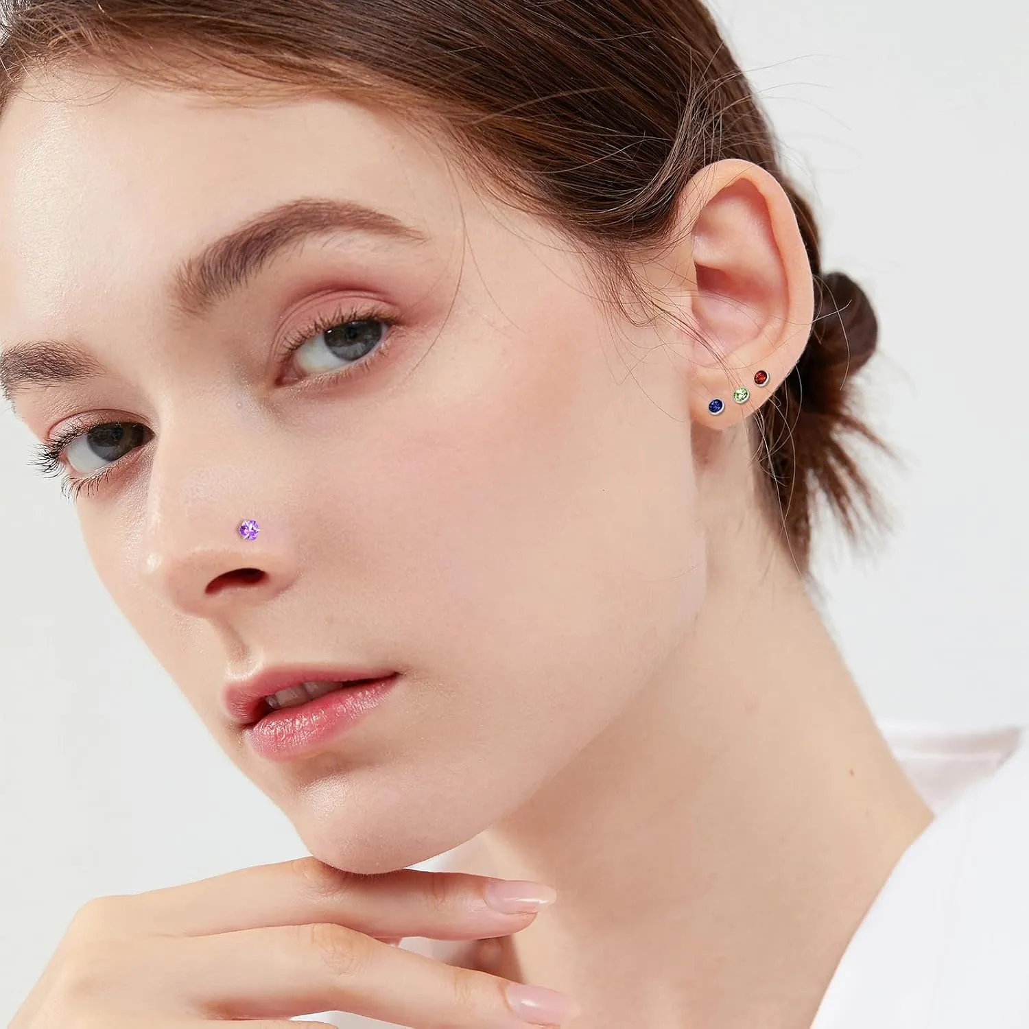 ONESING 36-44 Pcs 18G 20G Nose Rings Studs Nose Rings for Women Nose Piercings Jewelry Surgical Stainless Steel Nose Studs Moon Star Heart Butterfly Hypoallergenic Body Piercing Jewelry for Women Men